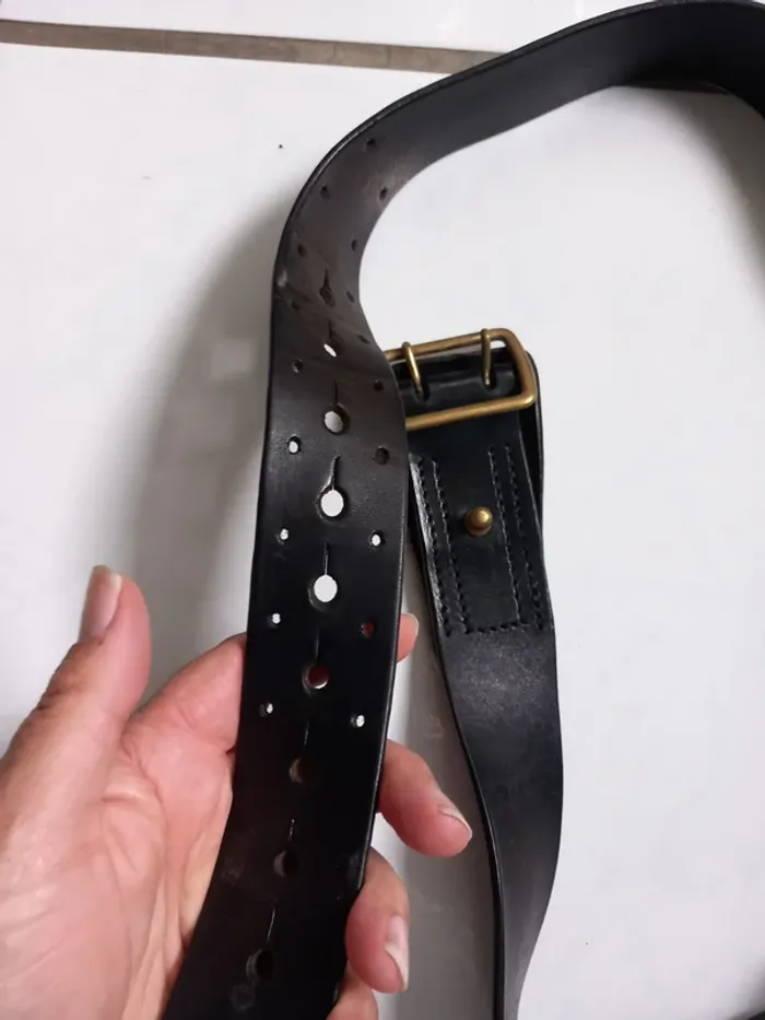 Ceinturon en cuir ajustable homme ou femme - photo numéro 2