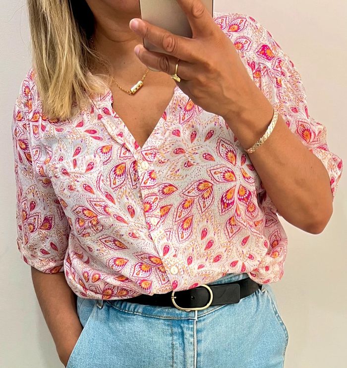 🌺 Chemise  fluide Damart – imprimé floral Taille 44