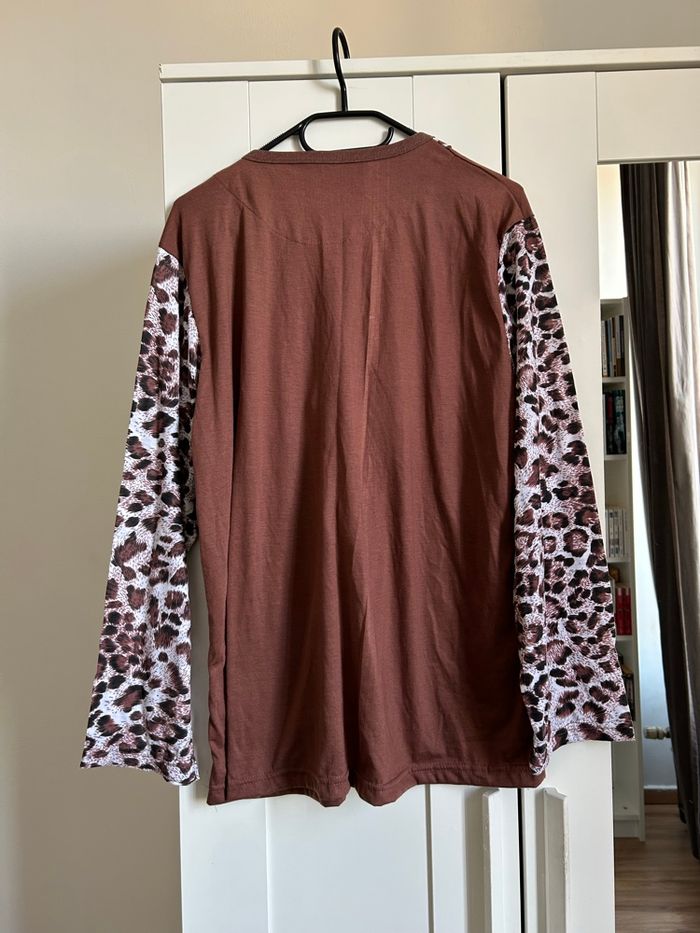 Haut de pyjama marron léopard S&Y Tailles XL-XXL - photo numéro 8