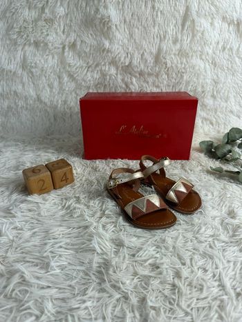Paire de sandales marron et or taille 24 l’atelier tropezien