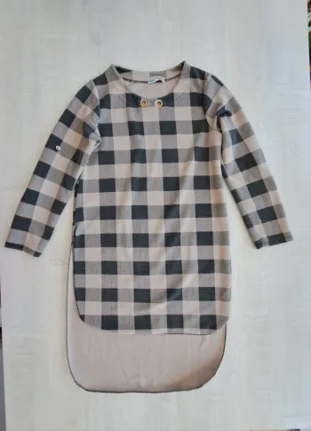 Tunique asymétrique - Made in Italy - taille unique S/M - court devant long derrière - carreaux
