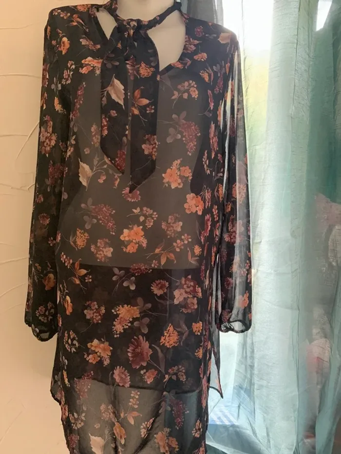Tunique Gemo transparente fleuri taille44