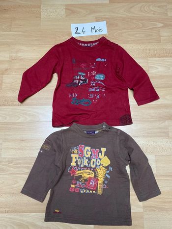 Lot 2 tee-shirts manches longues 24 mois Sergent Major