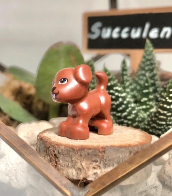 Lego Animaux Friends : Chien / Chiot marron avec langue rose - NEUF - photo numéro 2