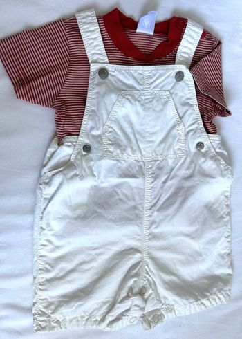 Ensemble t-shirt et salopette short - 6 mois - Petit Bateau
