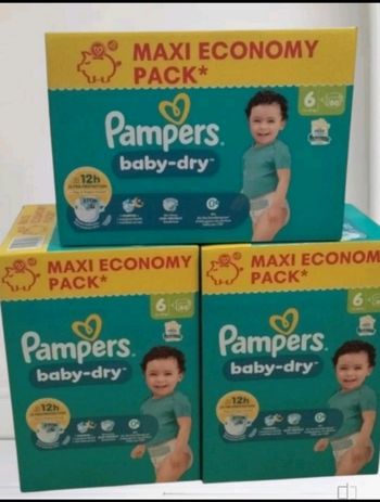 240 couches Pampers taille 6 Baby Dry lot de 3 cartons 