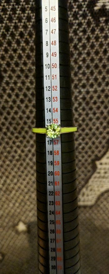 Bague verte avec faux diamant taille 56