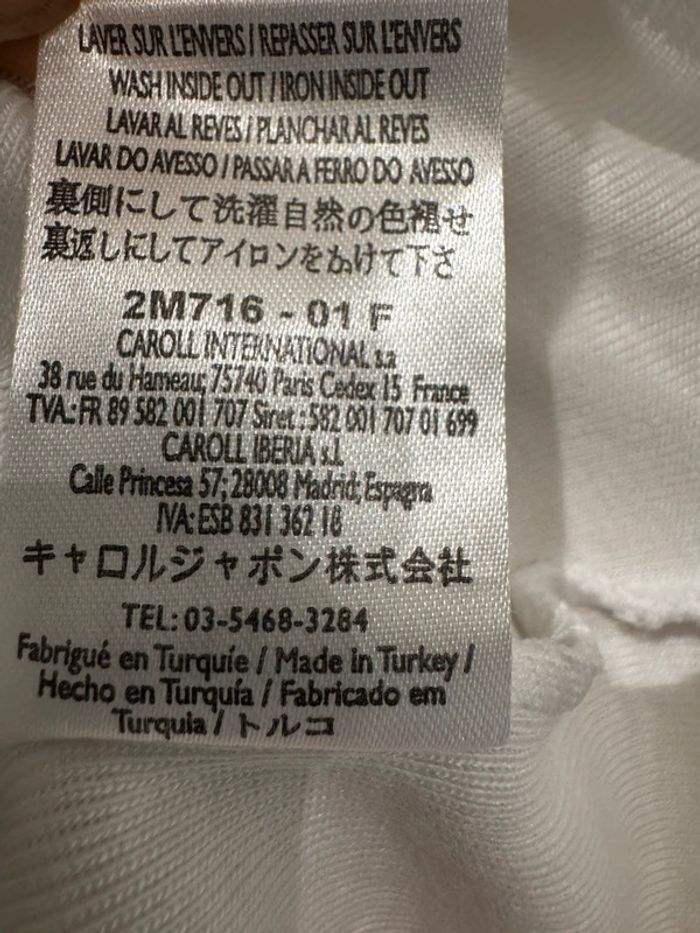 Caroll t-shirt blanc manches longues strass - photo numéro 7