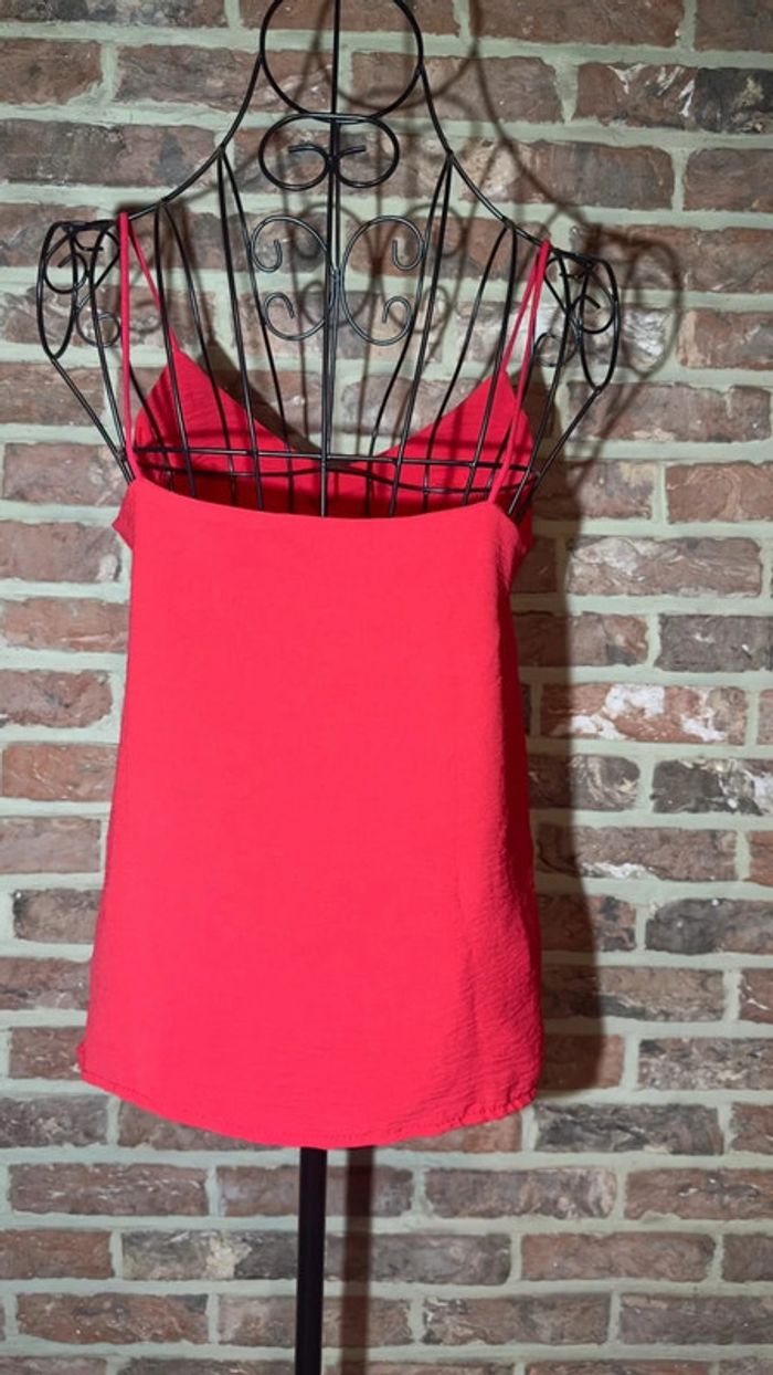Top rouge fluide décolleté avec perle décoratives Taille S / 36 - photo numéro 7