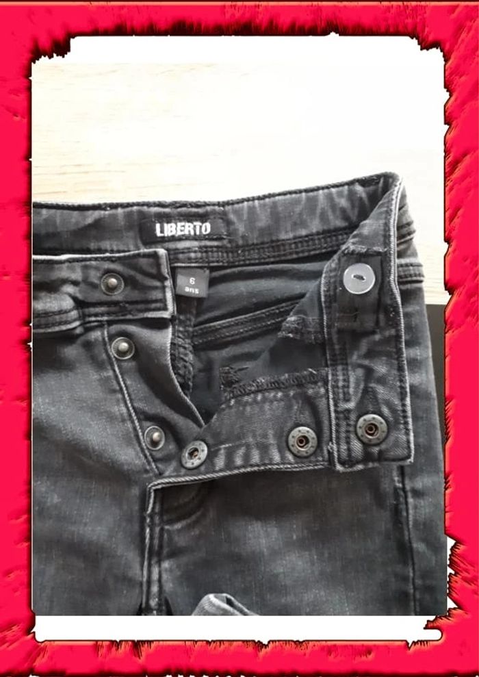 Jeans effet usé taille ajustable 6ans - photo numéro 2