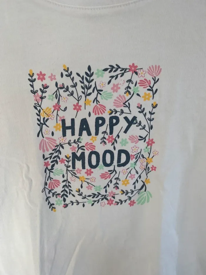 T-shirt kiabi blanc imprimé fleur - photo numéro 3