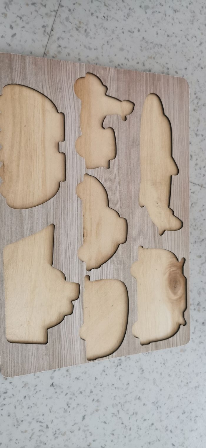 Puzzle en bois chiifre et moyen de transport - photo numéro 7