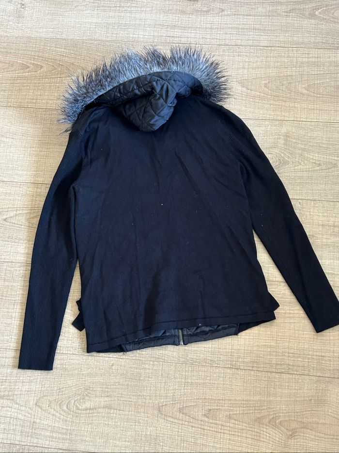 Veste noire bi matière avec capuche Morgan taille S jamais portée - photo numéro 8