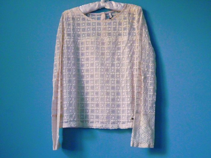 Pull femme pepe jeans S 36 maille ajourée dentelle beige feminin TBE - photo numéro 2