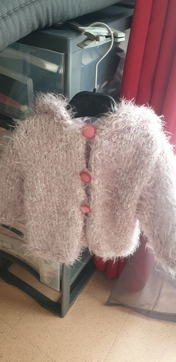 Gros gilet lilas pailleté 18/ 24 mois