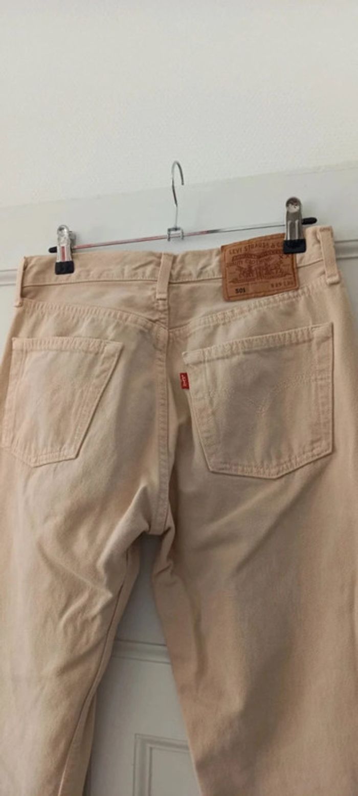 Jean évasé beige Levi's 501 W29 L34 - photo numéro 4