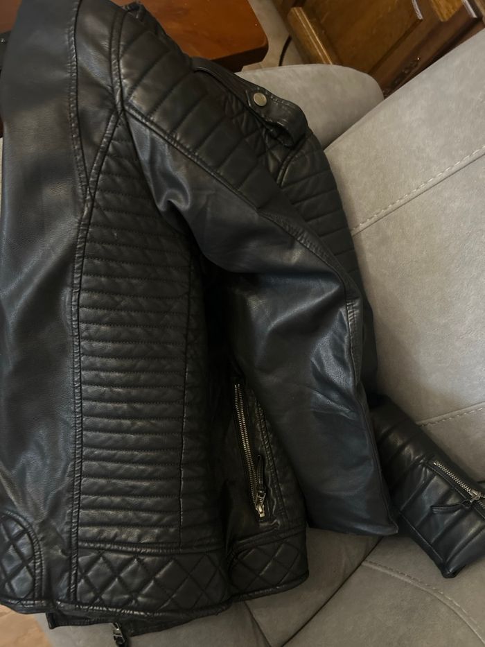 Veste style mode perfecto, Moto simili cuir. Taille xl - photo numéro 4