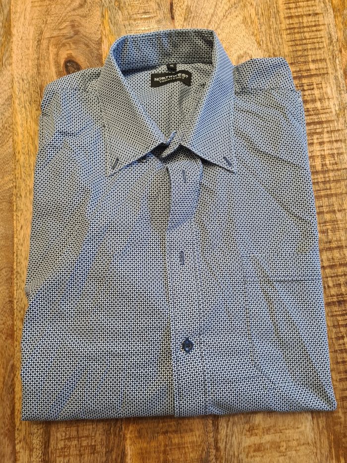 Chemise bleu marine grise avec motif  XXL 45-46