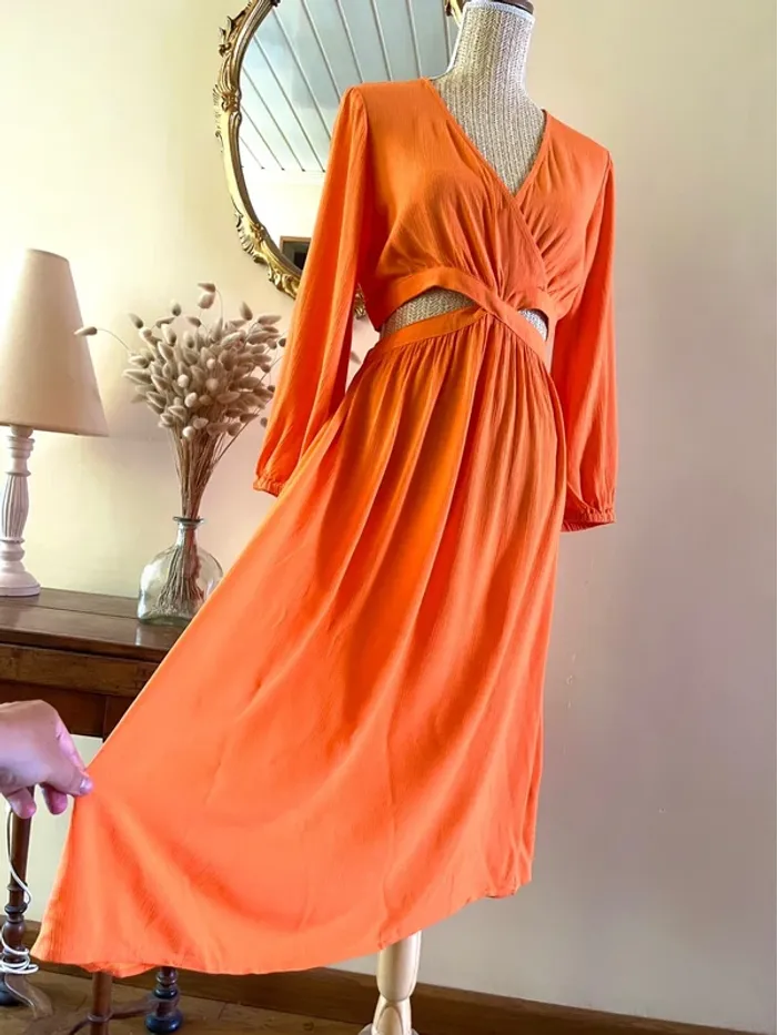 Robe Eclatante en Orange - Etam - Taille M neuf avec étiquette - photo numéro 19