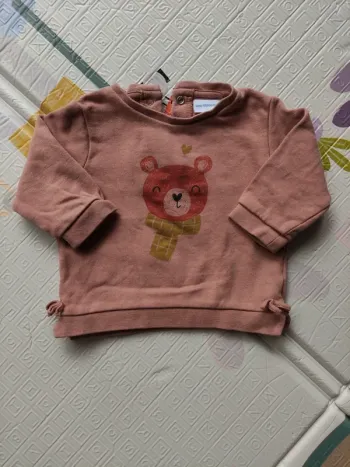 Petit sweat fille vieux rose 9 mois Vertbaudet 🐻