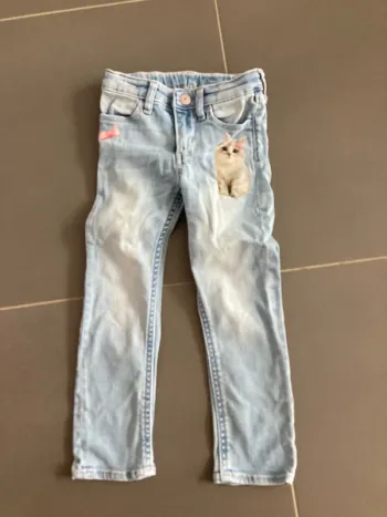 Jeans slim fit h&m 3 ans motif chat