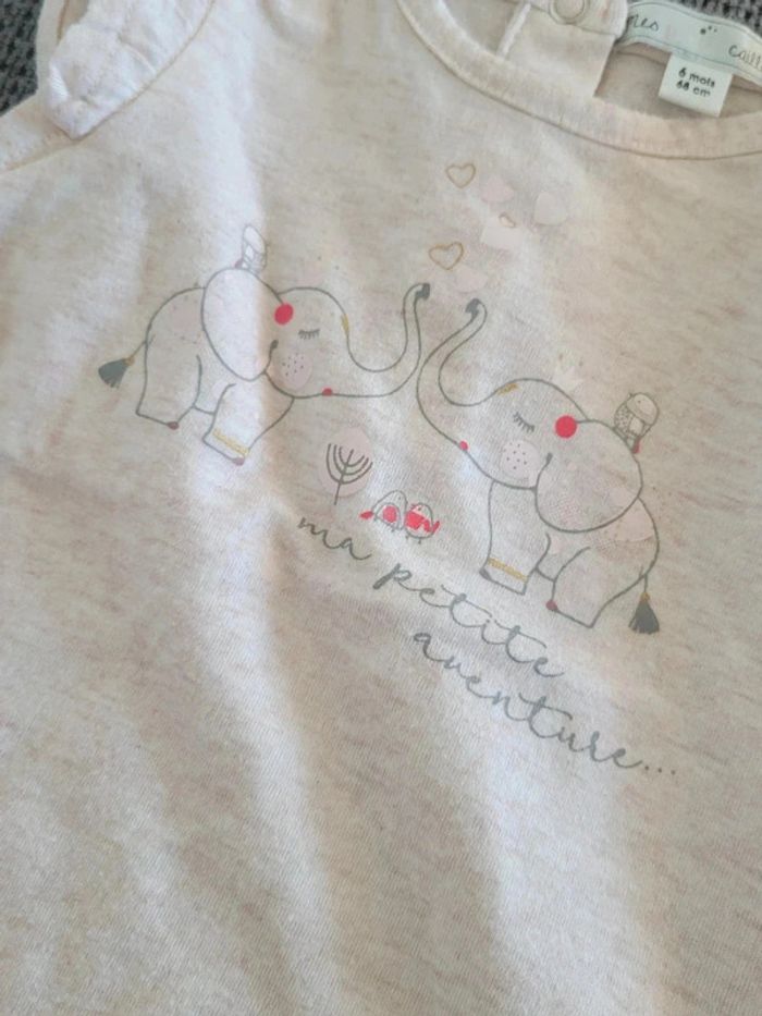 Lot de 2 t shirt mes petits cailloux 6 mois - photo numéro 3