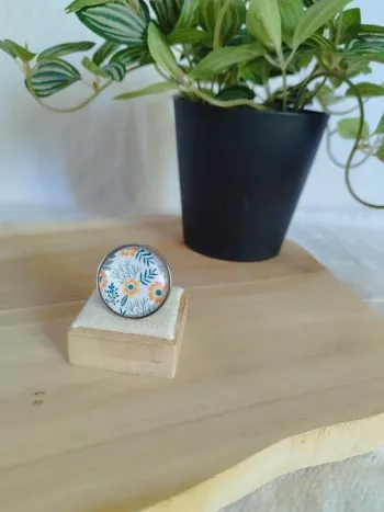 bague fleurie ajustable