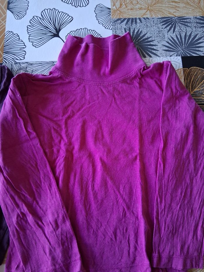 Lot 2 sous-pulls fille violet et rose 5 ans - photo numéro 4