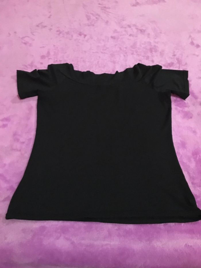 Tee-shirts noir extensible à motifs - photo numéro 4