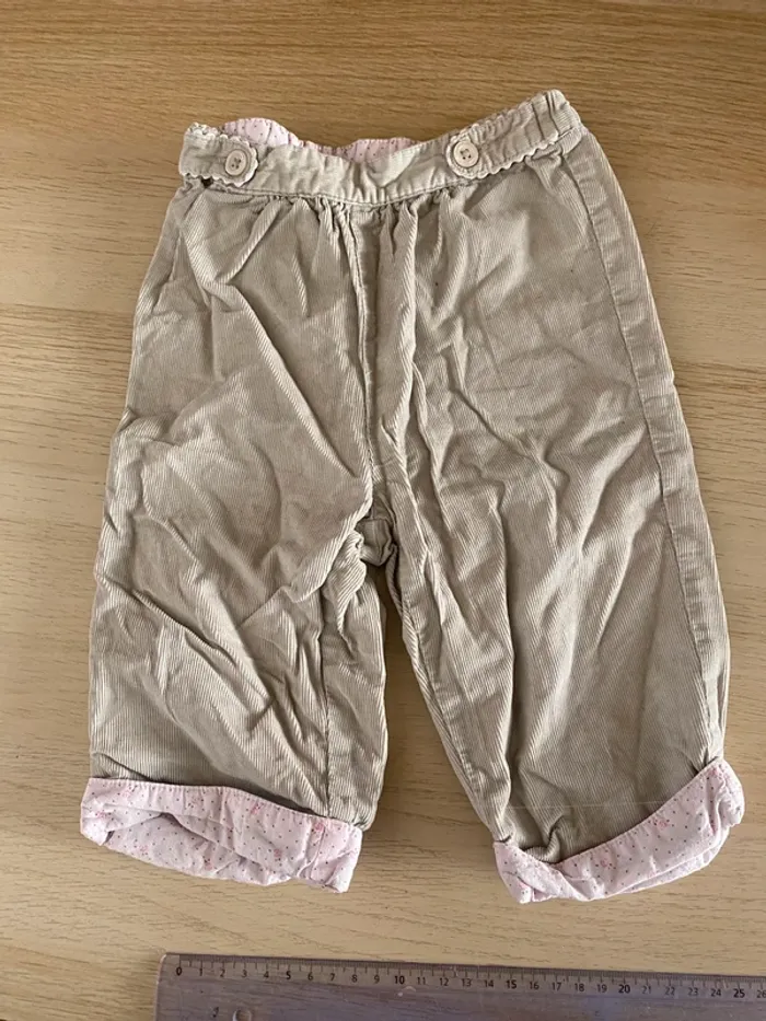 Pantalon jean legging bleu noir jacadi Paris 12 mois 74 cm beige fille bébé - photo numéro 2