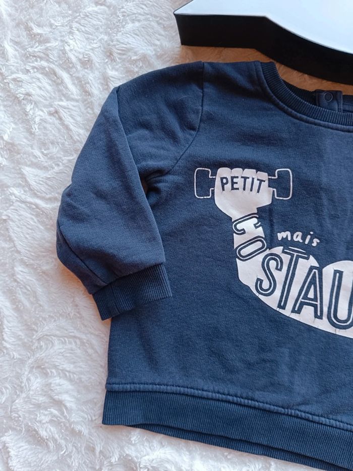 Sweat pull Garçon 24 mois Petit mais costaud Gémo - photo numéro 3