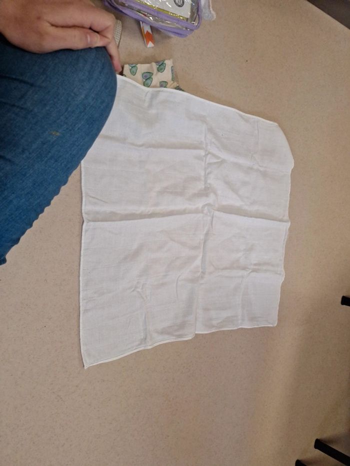 Grand lange carrée tissus blanc - photo numéro 3