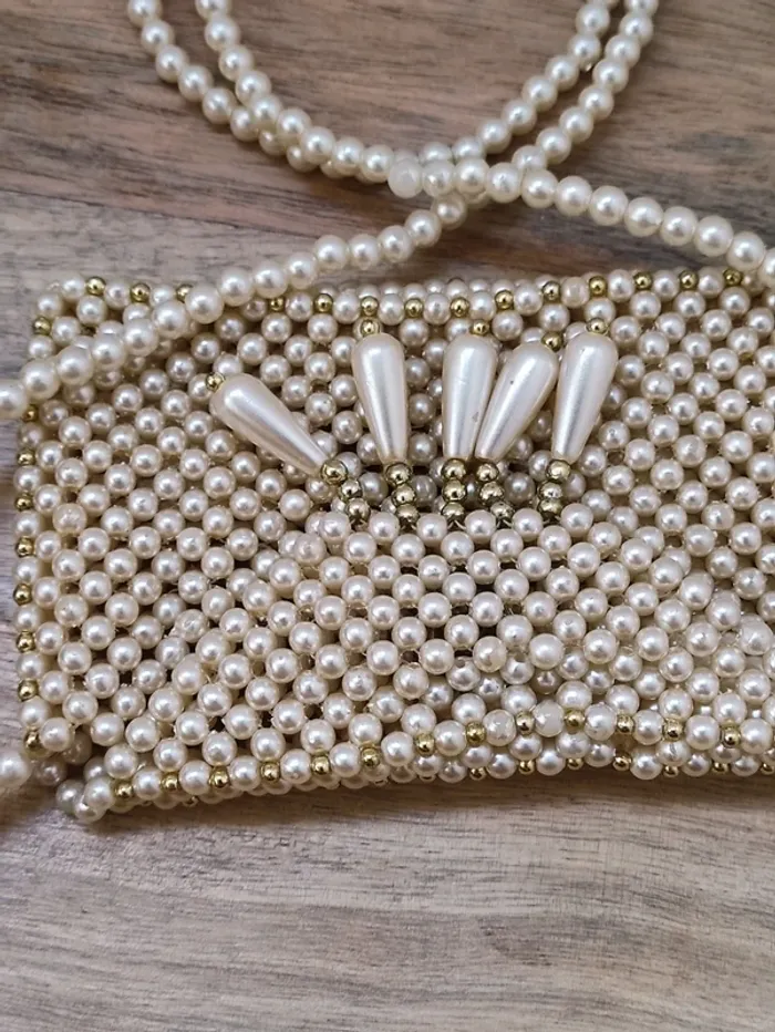 🦪 petit sac perlé cérémonie vintage années 90 - photo numéro 5