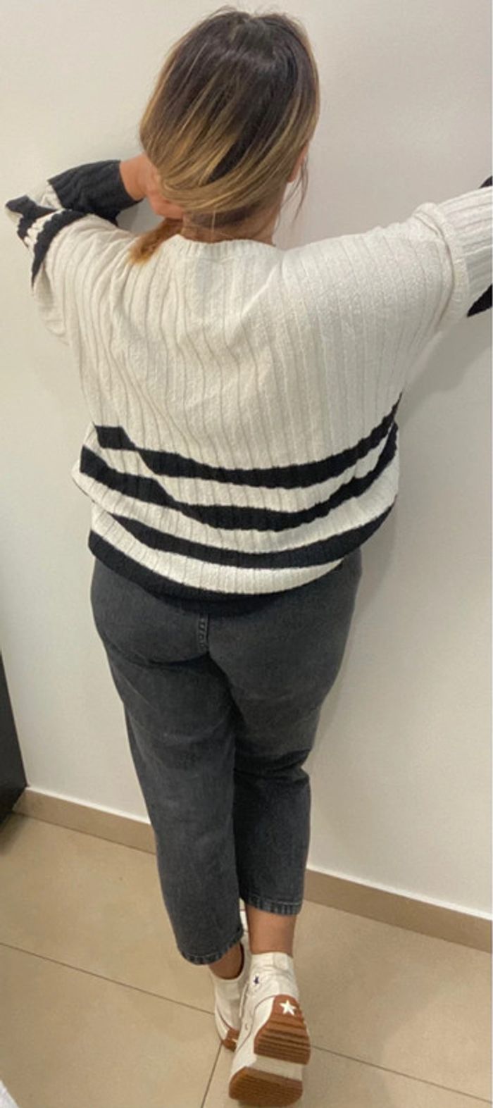 Superbe Pull Ample Bicolore Taille M Et Plus - photo numéro 9