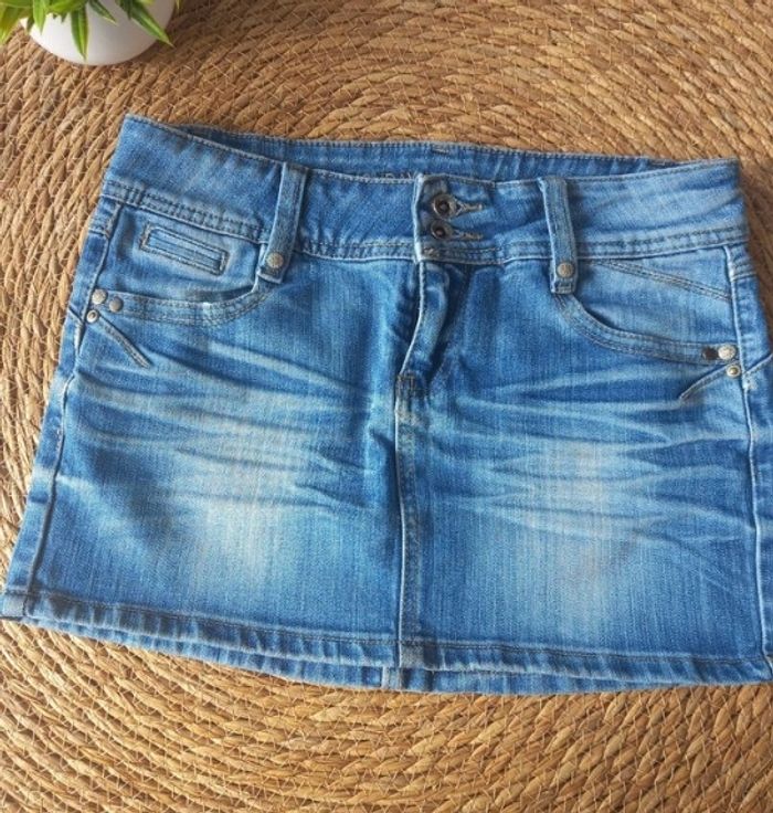 Jupe en jean délavé - Monday - Taille 38