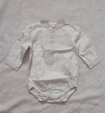 Body manche longue chemise blanc kitchoun taille 6 mois
