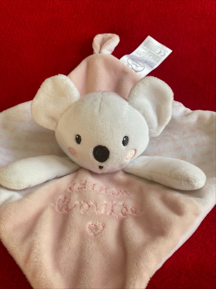 Mots d enfants doudou plat souris carré rose blanc édition limitée neuf - photo numéro 5
