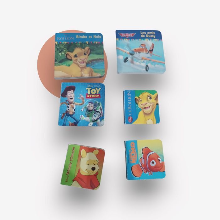 Lot de 6 petits livres Disney – Le Roi Lion, Nemo, Toy Story, Winnie, Planes