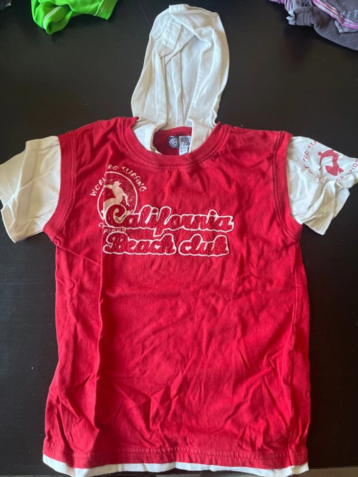 T-shirt manches courtes à capuche 4-5 ans blustaff junior