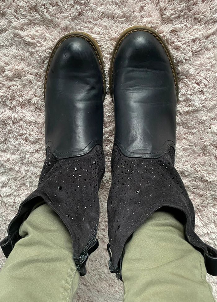 Bottines fourré noir pailletée taille 37 - photo numéro 4