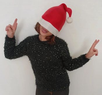 Pull poilu paillettes fille