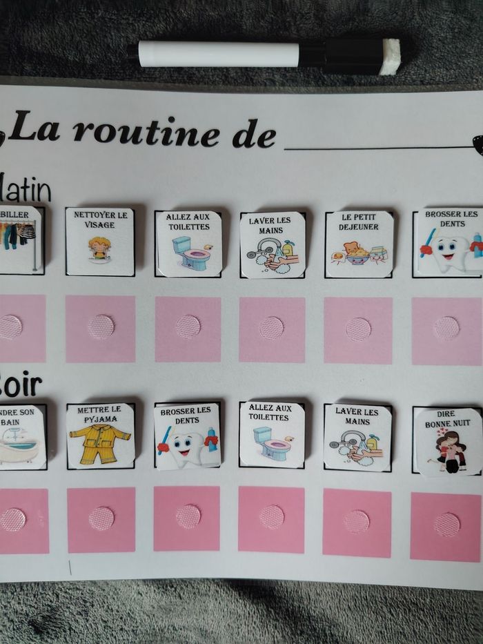 Fiche d'activité pour fille m'a routine du matin et du soir - photo numéro 2