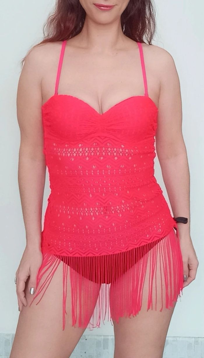 Haut push up / robe de bain frangée taille 36 - photo numéro 3
