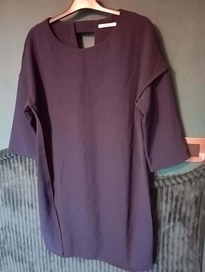 Robe midi maille fine marine