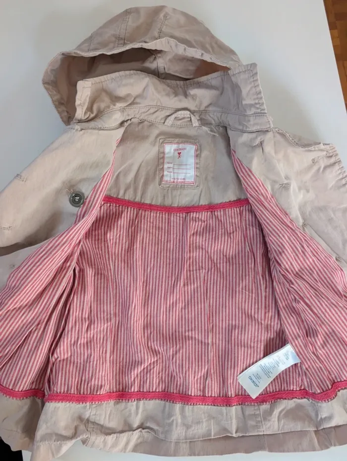 Trench manteau beige Okaïdi fille 3 ans - photo numéro 8