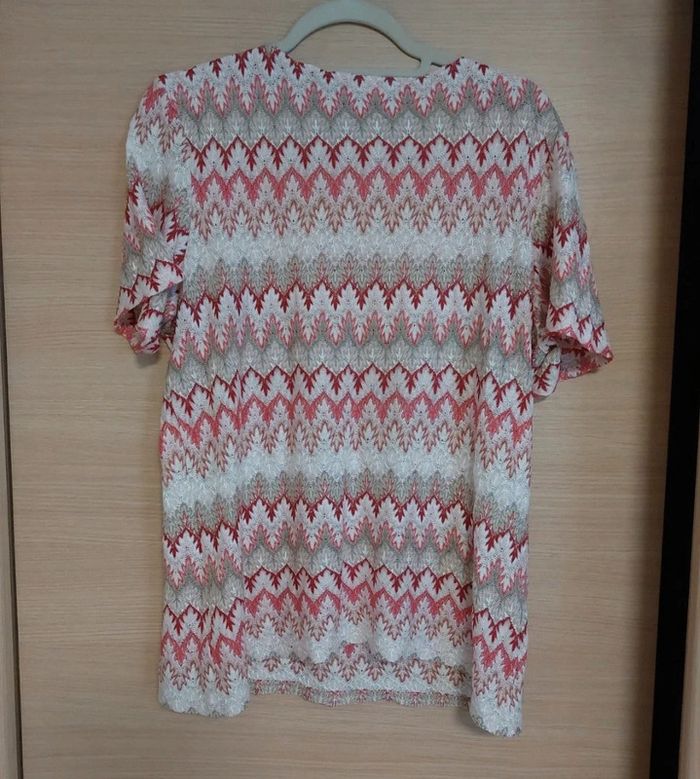 Tee-shirt fluide imprimé  rose à rayures - photo numéro 3