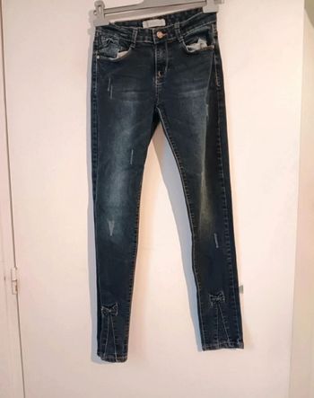 Jean skinny Marshall bleu foncé - Détails nœuds - Taille 14 ans