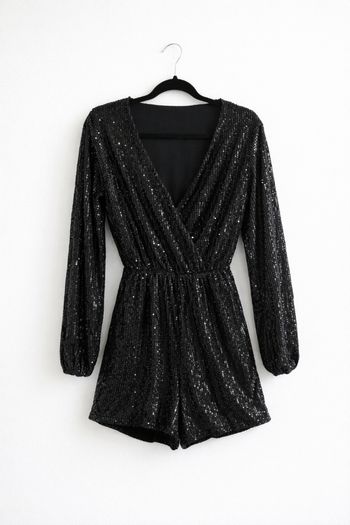 Combishort paillettes sequins new yorker noire