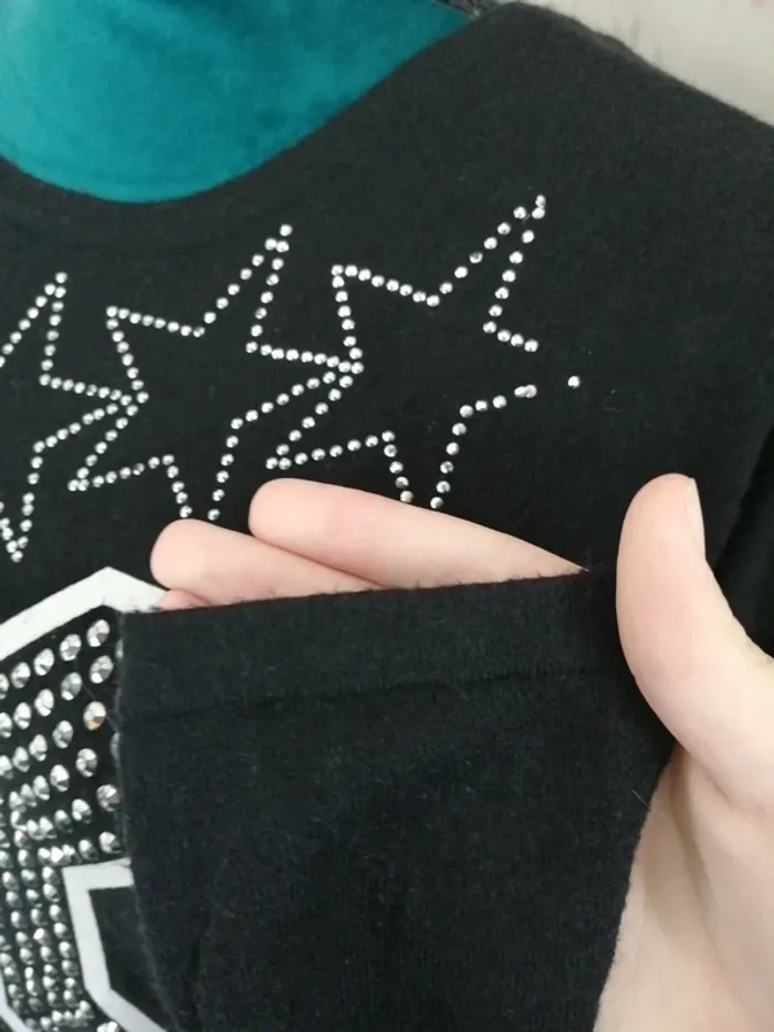 Robe pull noire à strass avec numéro 89 / estelle / (M-L) - photo numéro 7