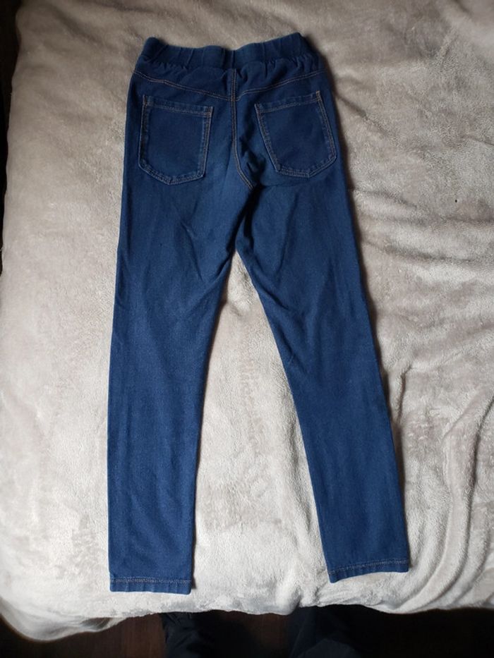 Jegging bleu foncé taille 10 ans - photo numéro 3